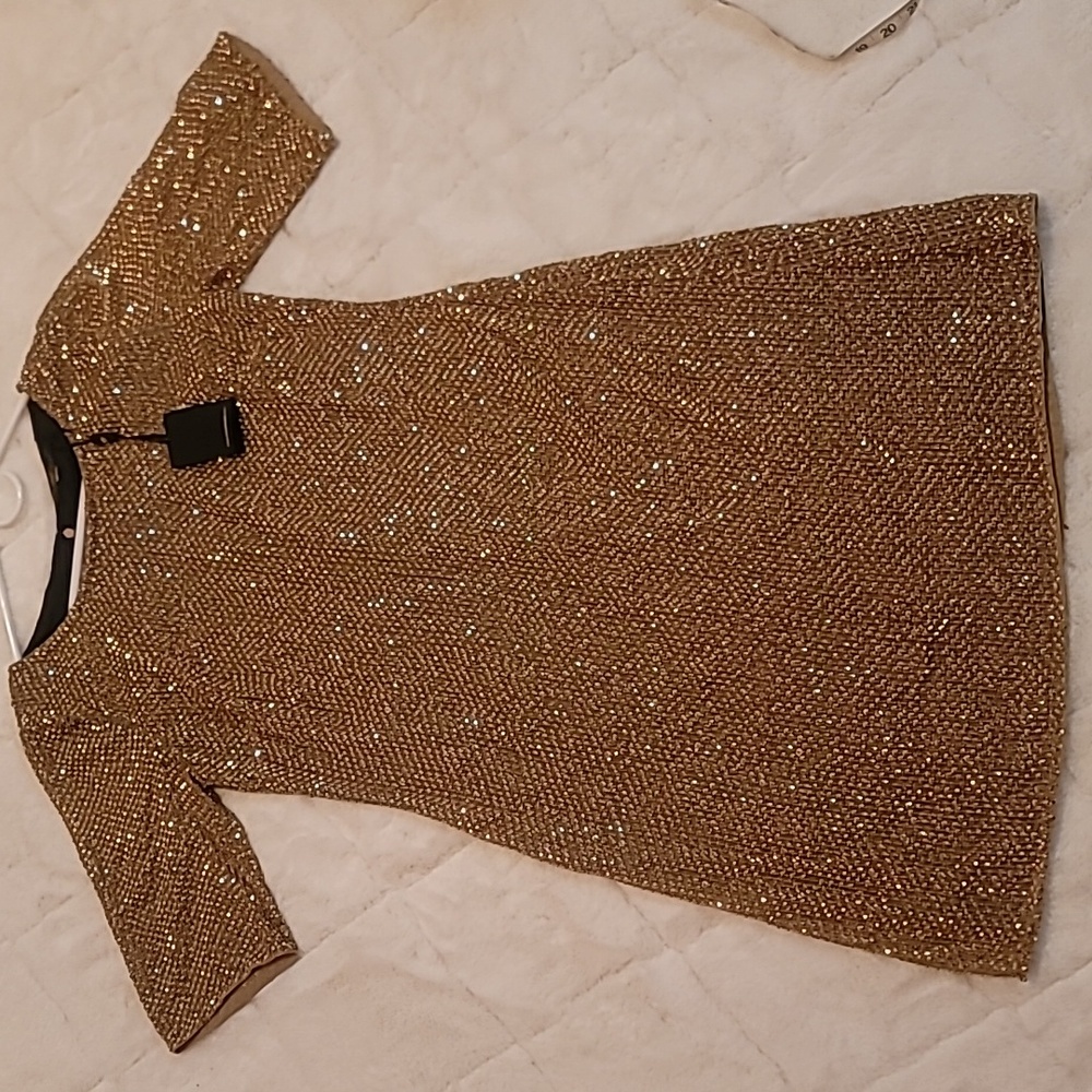 Lotus Thread beaded Gold dress size 6